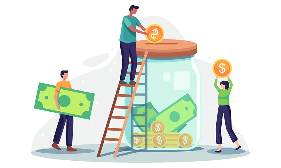 People collecting donations