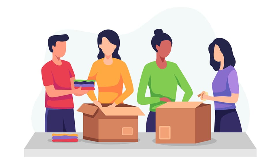 A group of people working together